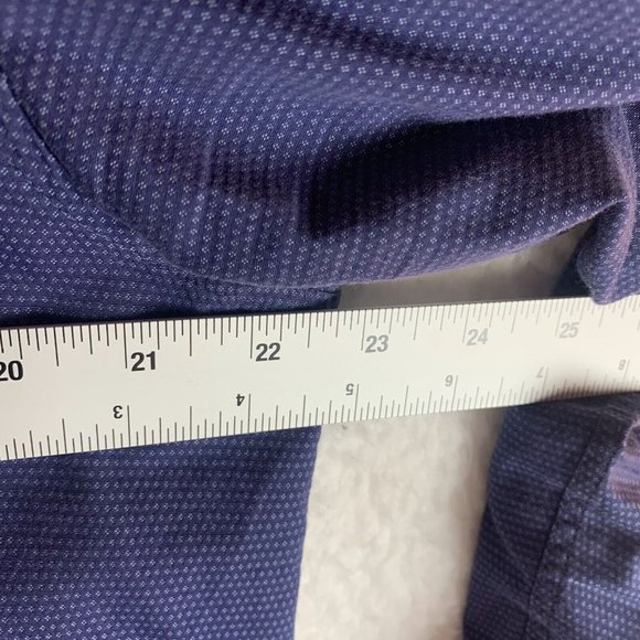 Ted Baker Shirt Men's 5 Purple Blue Cotton Stretch Collared Classic Button-Up - Picture 3 of 9